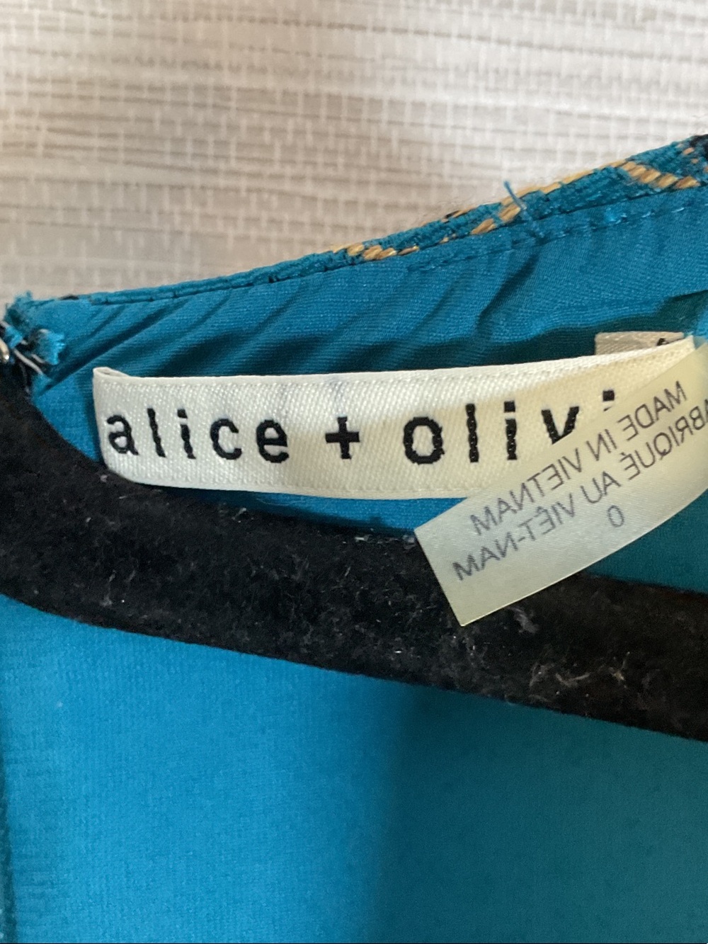 Alice + Olivia Natalee Brocade A Line Sleeveless Mini Dress Turquoise Sz 0 - Picture 3 of 14